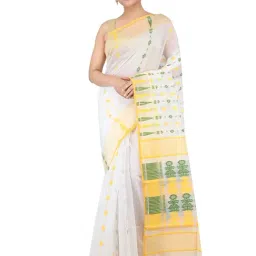 Pinkloom White Woven Jamdani Saree-picture-38