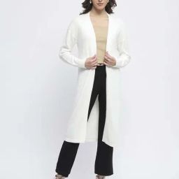 MADAME Off White Solid Shrug-image-39