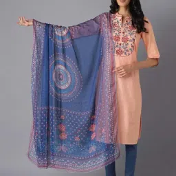 Aurelia Blue Printed Chiffon Dupatta-4