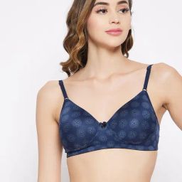 Clovia Blue Non Wired Padded T-Shirt Bra-image-24