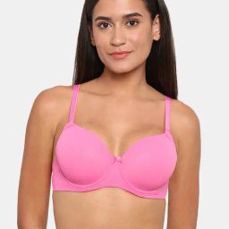 Zivame Pink Under-wired Padded T-Shirt Bra-picture-1