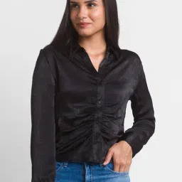 Spykar Black Slim Fit Shirt-image-39