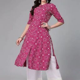 Stylum Magenta Pink Bandhani Print Kurta-image-52