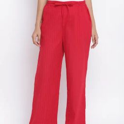 Fabindia Red Cotton Striped Pants-image-53