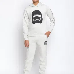Lil Tomatoes Kids Grey Printed Full Sleeves Sweatshirt with Trackpants-image-22