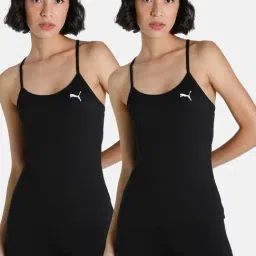 Puma Black Cotton Camisole (Pack Of 2)-image-2