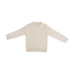 Baby Moo Kids Off-White Textured Pattern Full Sleeves Sweater-image-22