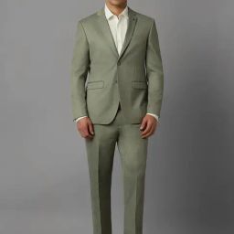 Louis Philippe Green Slim Fit Two Piece Suit-image-77