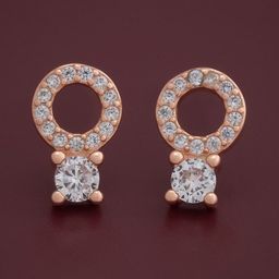 Kushal's Fashion Jewellery 92.5Silver Rose Gold-Plated Classic Studs-image-42