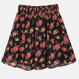 Kiddopanti Kids Navy Floral Print Skirt-image-38