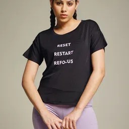 MKH Typography Printed Round Neck Short Sleeve Relaxed Fit T-shirt-image-63