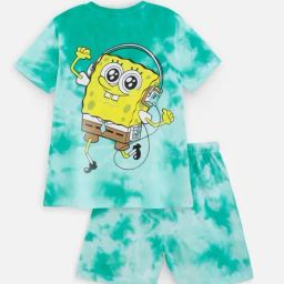 Nap Chief Unisex Green Cotton Tie-Dye Clothing Set-image-7
