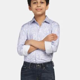 TAHVO Kids Blue Cotton Printed Full Sleeves Shirt-image-66