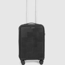 Teakwood Leathers Black 4 Wheels Small Hard Cabin Trolley Bag 37 cm-image-43