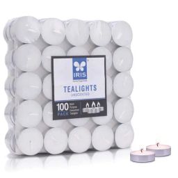 IRIS White Unscented Tea Lights - Set of 100-9