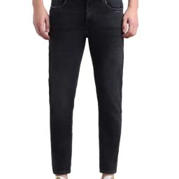 Simon Carter London Regular Fit Black Lightly Washed Mid Rise Jeans-image-99
