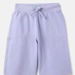 United Colors of Benetton Boys Purple Pure Cotton Textured Shorts-image-30