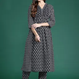 Indo Era Women Printed Empire Pure Cotton Kurta with Trousers-picture-20