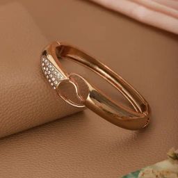 Aatmana Gold-Plated Stone Studded Handcrafted Bangle Style Bracelet-25