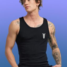 Uniplanet store Printed Cotton Innerwear Vests UVM-BIRD-UP-BLK-S image 2
