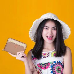 Esbeda Beige Classic Small Zip Around Wallet-27