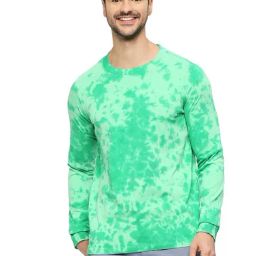 Basics Light Green Cotton Muscle Fit Printed T-Shirt-8