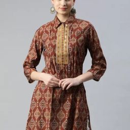 Nayam by Lakshita Brown Modal Printed Kurti-image-11