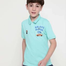 Octave Kids Mint Cotton Graphics Polo T-Shirt-picture-33