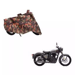 Auto Pearl Waterproof Two Wheeler Cover For Royal Enfield Classic 350 Signals (Green & Multi Color)-image-89