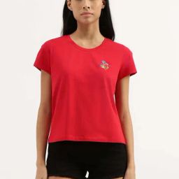 United Colors of Benetton Fuchsia Embroidered T-Shirt-image-17