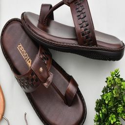 ZIRSQ Men Brown Synthetic Leather Sandals-image-101