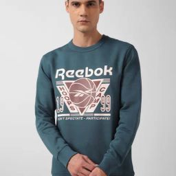 Reebok Blue Relaxed Fit Graphic Print Sweatshirt-image-91