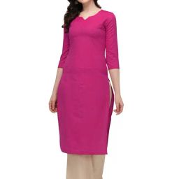 Shaily Pink Cotton Regular Fit Kurta-picture-10