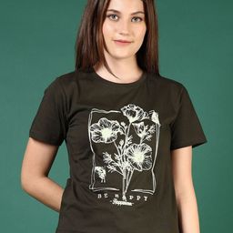 V-Mart Women Floral Printed Round Neck Cotton T-shirt-picture-20