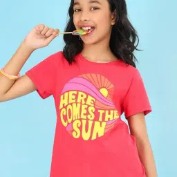 Bonkids Girls Typography Printed Cotton T-Shirt-picture-38