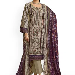 DRAVINAM Trends Embroidered Pure Cotton Unstitched Dress Material-image-28