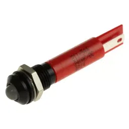 RS PRO Red Panel Mount Indicator, Mounting Hole Size 8 mm, Termination Type Solder Tab, IP Rating IP67, Model No 211544-27