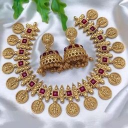 Anouk Gold-Plated Cubic Zirconia-Studded & Beaded Jewellery Set-7