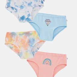 Plan B Pack Of 4 Striped Hipster Panties - Blue White Peach-image-4