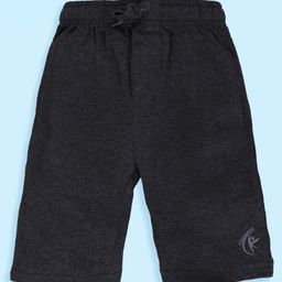 Kiddopanti Solid Shorts - Anthra Melange Black-image-13