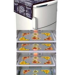 Dakshya Industries Fridge Top Cover and Fridge Mat Combo Set of 5-17