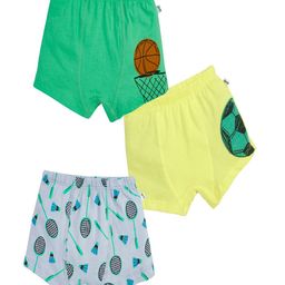 Plan B Pack Of 3 Cotton Sports Theme Printed Boxers - Grey Lemon & Jade Green-image-91