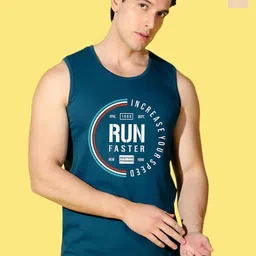 WOOSTRO Pack Of 2 Printed Knitted Gym Vest - VWS26(BKLN RUST)(RUN PEACOCK)-40