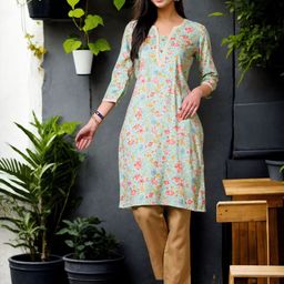 Anouk Rustic Women Floral Printed Round Neck Straight Kurta-picture-57