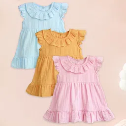 Kidbea Flutter Sleeve Linen A-Line Dress-36