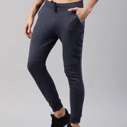 HRX by Hrithik Roshan Men Navy Blue Solid Training Anti-Microbial Slim Fit Track Pants-image-31