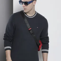 Tommy Hilfiger Round Neck Open-Knit Pure Cotton Pullover-image-82