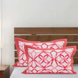 Maspar Red Cotton 115 TC Pillow Shams - Set of 2-48