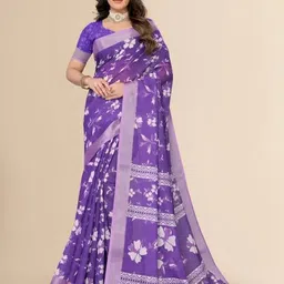 MUSKAN CREATION Floral Printed Zari Saree-picture-26