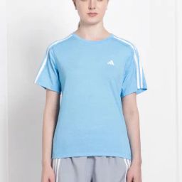 adidas Blue Logo Print Sports T-Shirt-68